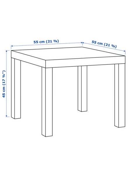 Table basse noire 55cm