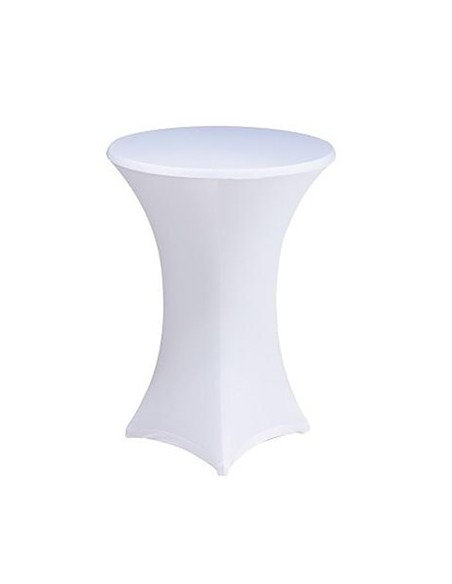 Housse lycra blanche pour mange debout