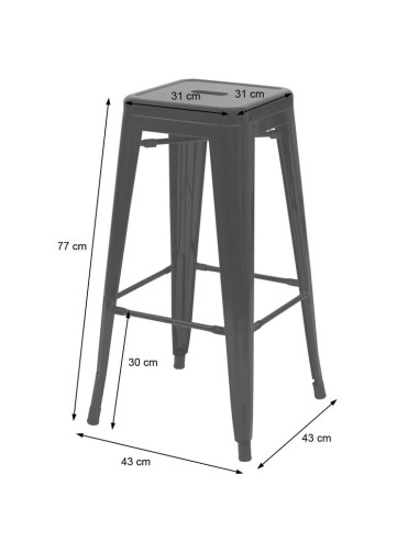 Tabouret haut type TOLIX noir