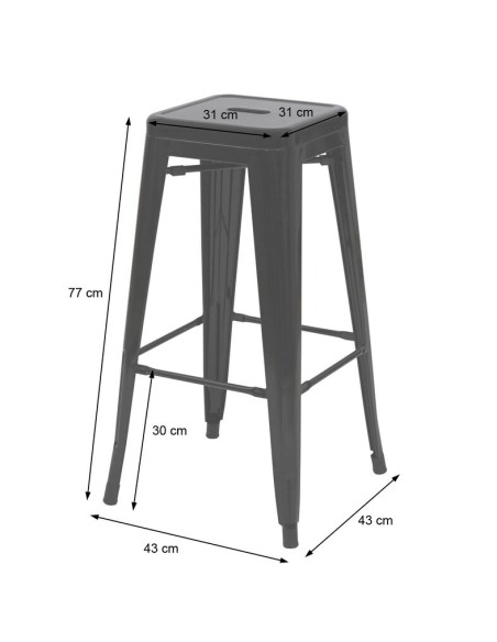 Tabouret haut type TOLIX noir