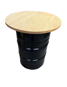 Mange debout fût d'huile 200L avec plateau bois 2